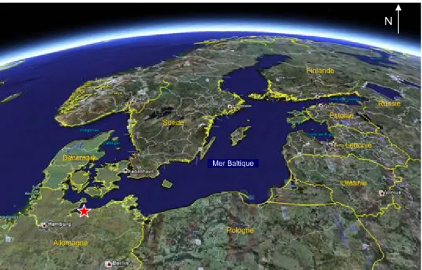 Figure I-6 : La mer Baltique, vue depuis Google Earth. 