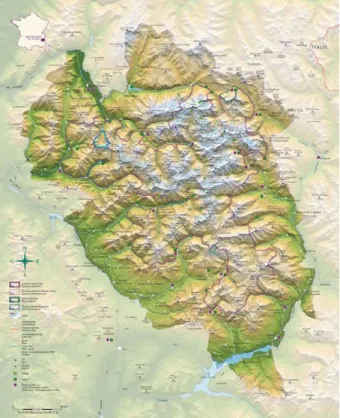 Figure 1 : Carte du Parc national des Ecrins 