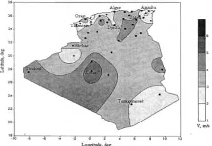 Fig. I.14: Tracé de la carte des vents à 10 mètres d’altitude [23].