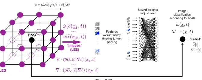 Figure 3.19: CNN training from DNS, sketch of the database construction.