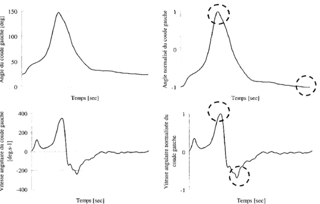 Figure 11.3: Effets de la réduction des angles et des vitesses à  l'aide des équations 11 et 12 