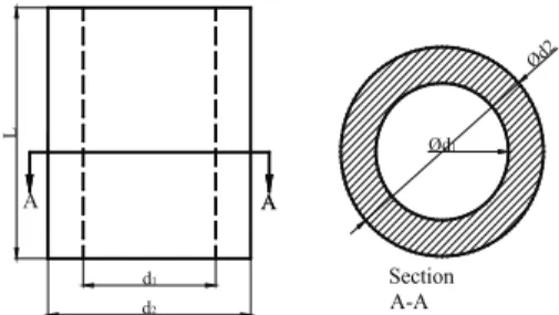 Figure 2: Typical bamboo culm modelled as a hollow  cylinder