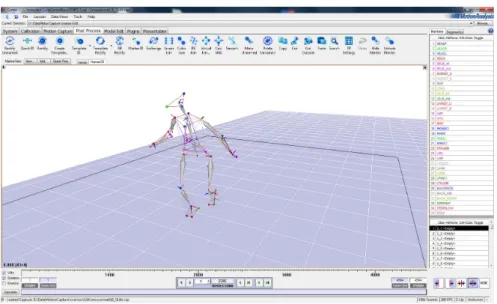 Figure 3.7 – Le logiciel de capture de mouvement utilis´ e au LAAS-CNRS : Cortex de Motion Analysis.