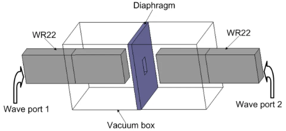 Figure 19 : HFSS model of the proposed back-to-back structure.