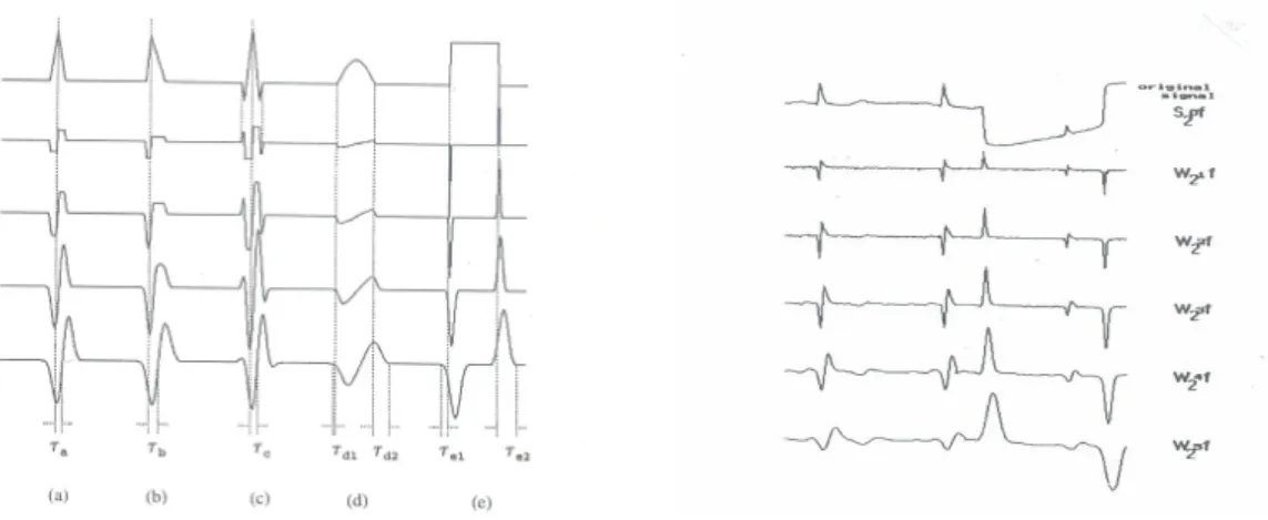 Figure 3-4 : Effets de la transformation en ondelettes sur les singularités d’un signal  [Li 95]