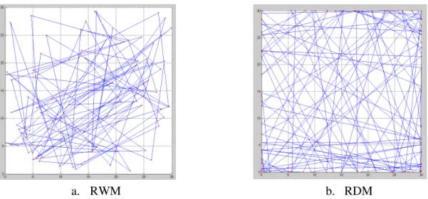 Figure 2.9 : Exemples de motifs de chemins avec des modèles de marche aléatoire 