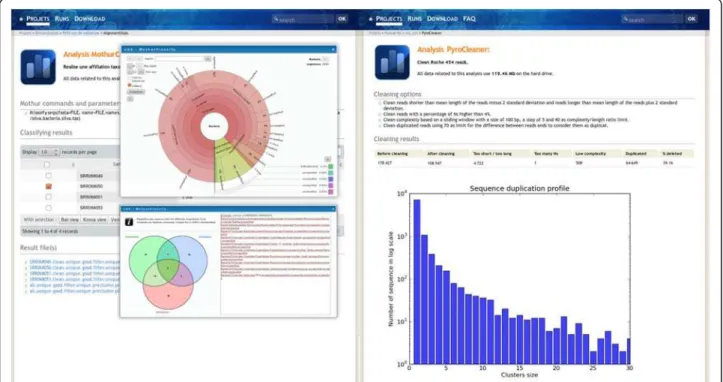 Figure 4 Example of some analysis view. The analysis result layout is defined in a smarty template, thus enabling different layouts for the end- end-user