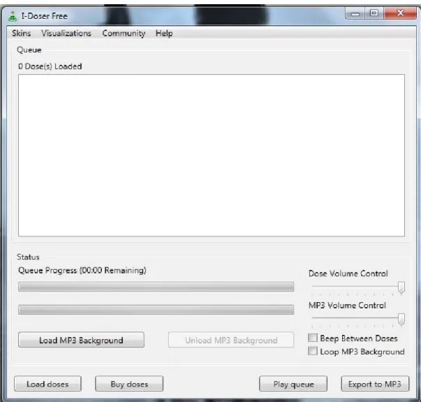 Figure 9 : Interface de départ du logiciel I-doser 