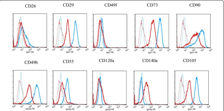 Figure 4 Control of adipocyte differentiation by FACS studies. The adipocytic differentiation was also monitored using flow cytometry with different markers