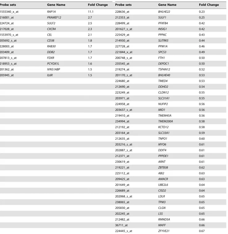 Table 2. Common genes deregulated by DEPDC1A knockdown in XG7 and XG19 human myeloma cell lines carrying wild-type TP53 genes.