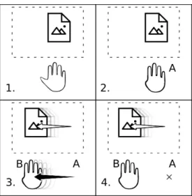 Figure 1: Illustration de l’utilisation du vocabulaire à “ pos- pos-ture d’enclenchement ” dans le cas 2D.