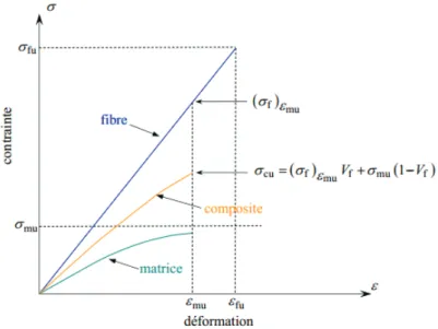 Figure I-46 : Rupture du composite par dépassement de la charge maximal supporté par la matrice [ 9] 