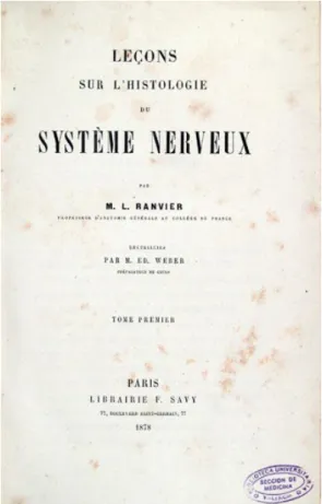 Figure 1. Cover of the book Leçons sur l’histologie du système  nerveux. Paris, 1878.