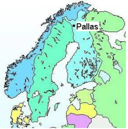 Fig. 1. Location of the Pallas GAW station in Northern Finland. EGU