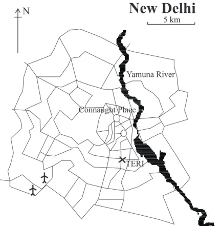 Fig. 1. The location of the sampling site in New Delhi.