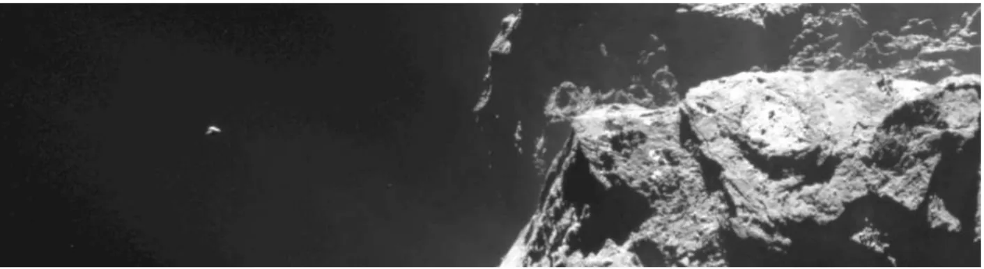 Fig. 7.— Resolved boulder (on the left) observed by OSIRIS NAC camera on 30 July 2015, 22h07m UT.