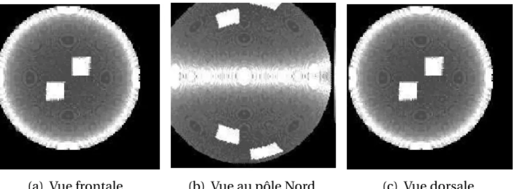 Figure 1.13 – Vues projectives de la reconstruction imprécise.