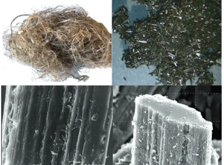 Fig. 1.10  Short hemp fibers before (left) and after (right) carbonization. (Adapted from Vuk č evi ć et al