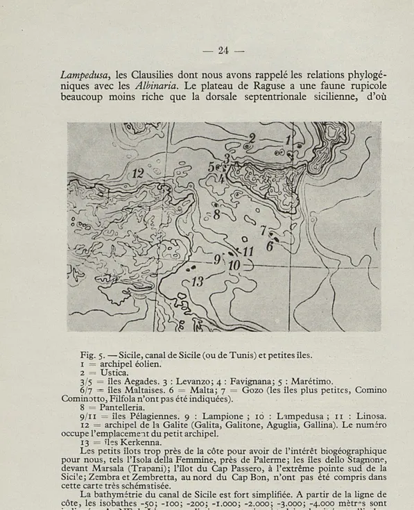 Fig.  5. — Sicile, canal de Sicile (ou de Tunis) et petites îles. 