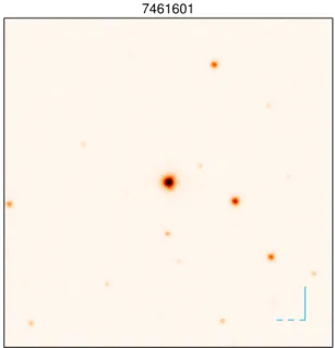 Figure 7. A UKIRT image showing a 1 ′ field of view around KIC 7461601. To indicate scale, the compass arms are 6 ′′ , as in Figure 6