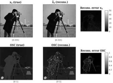 Figure 9: Example of numerical polarimetric imaging experiment on realistic 512×512 pixels image data