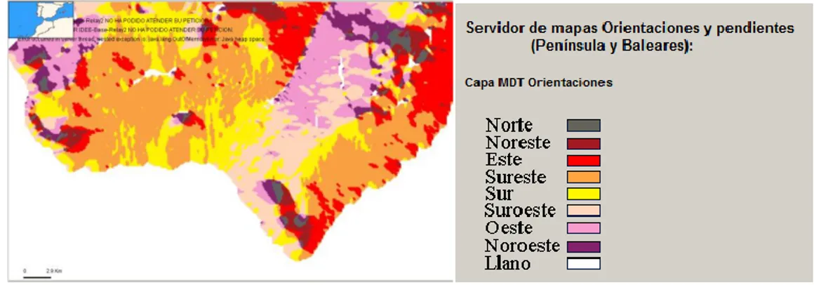 Figure 2-27: Carte des pendages et directions des couches géologiques du Sud de l’île (source : IGN  Mallorca) 