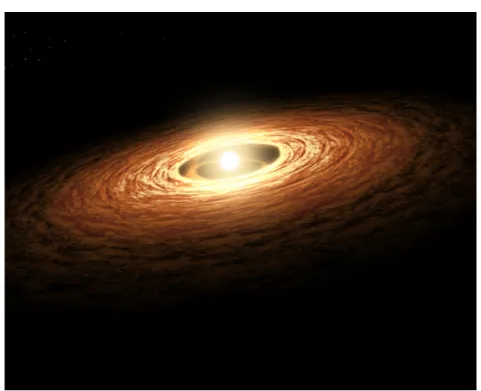 Figure 1.3 – Vue d’artiste d’un disque circumstellaire. Crédits : NASA, JPL/Caltech
