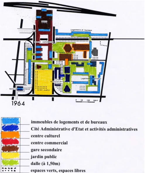 fig. 01 — proposition de Plan-Masse en 1964 1957-1964 la cité résidentielle 