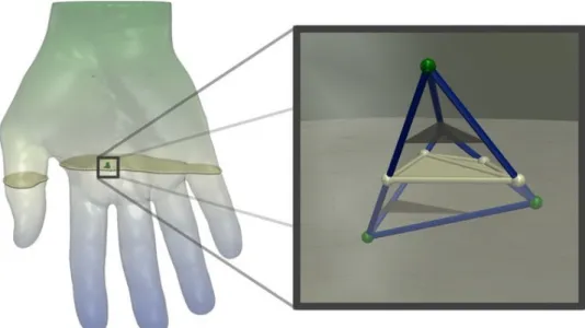 Figure 3 . 10 – Example of level set (isosurface, left) of a PL scalar field defined on a PL 3-manifold
