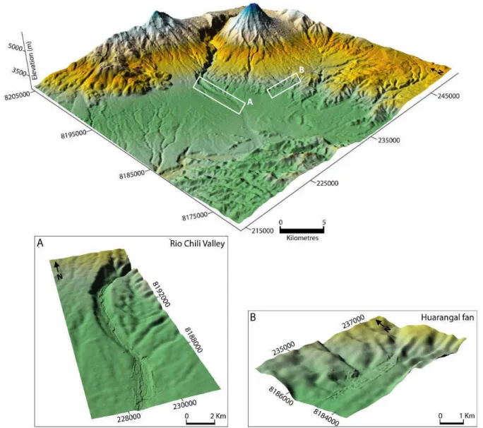 Figure 3.7 illustrates the difference in topography, in cross-section, between the new  enhanced DEM and the previous DEM