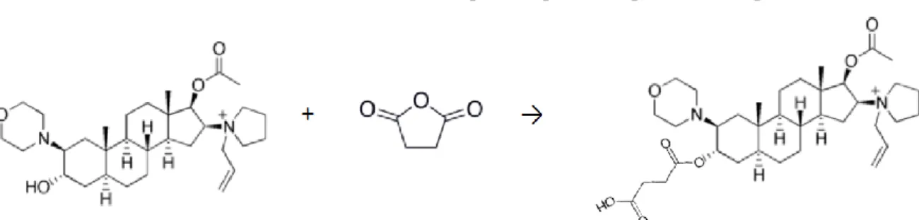 Figure 9 : Synthèse de la succinyl-monocholine : mise en présence d’anhydride succinique et de choline