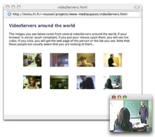Figure 3: Live VideoServer images displayed in Apple’s Mail application and the Camino Web browser