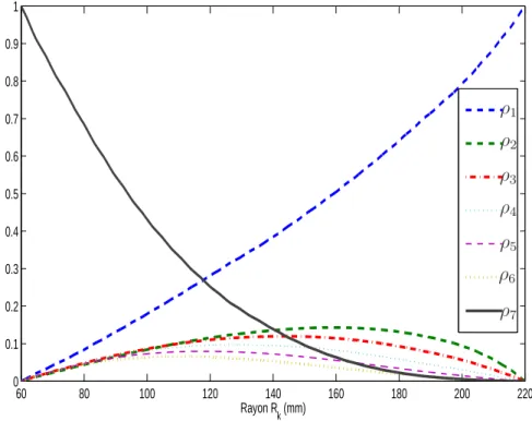 Figure 4.23: Evolution des paramètres ρ j