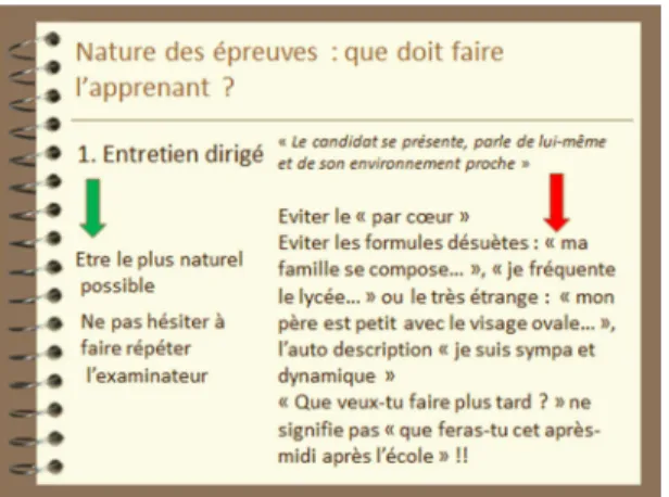 Figure 4 : Diapositive extraite d’un cours de préparation au DELF B2 