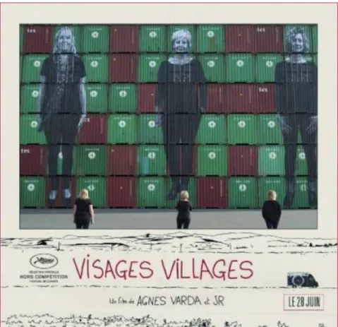 Figure 1. Affiche du film d’Agnès Varda : « Visages Villages » (sortie, le 28 juin 2017).