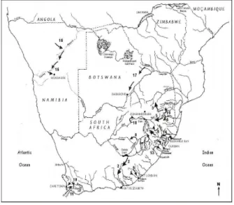 Figure 3 : Transferts entre bassins versants en Afrique australe.