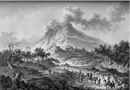 Fig. 8 : Vue prise sur l’Etna, en sortant de la région des bois, et avant d’entrer dans la partie de la montagne appelée Regione  scoperta (t