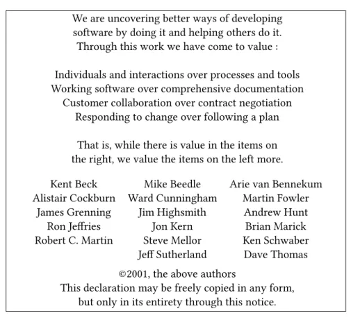 Figure II .5 – Manifesto for Agile Software Development