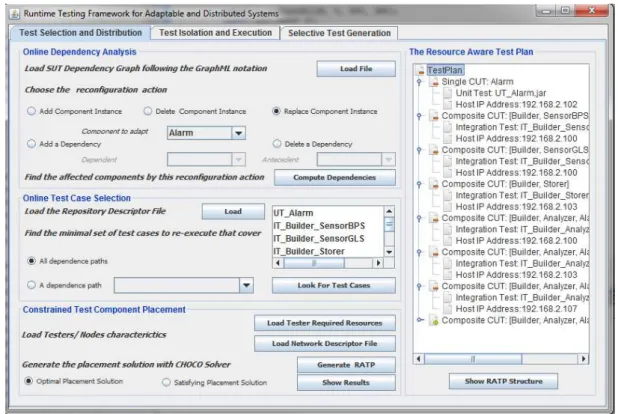 Figure 5.2: Screenshot of the test selection and distribution GUI.