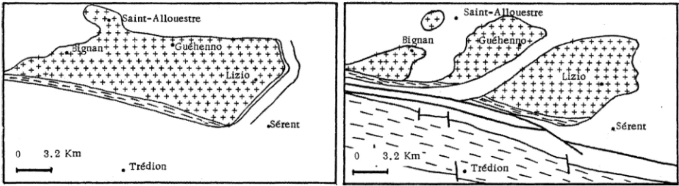 Fig  9  : D'après  Barrois  ,1887  *  Fig  10 : D'après  la carte  géologique  de Nantes  au  1/320000  (2ème  êd