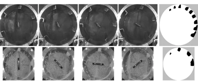 Figure 2.5 – Images types utilisées pur déterminer les lois de déchargement des releveurs détachement γ D , de début γ I et de fin γ F de déchargement (Figure 2.6-a).