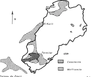 Tableau  I-1 :  Répartition g'  eograpl  1que  h&#34;  d  es mmera 1sauons  .  ,  r  s  n- w·  mtra et pen  at  '  · b  holithiques