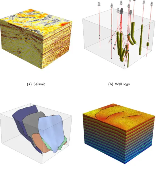 Figure 1: Geophysical data like seismic are acquired in 2d or 3d -Cartesian grids (a)