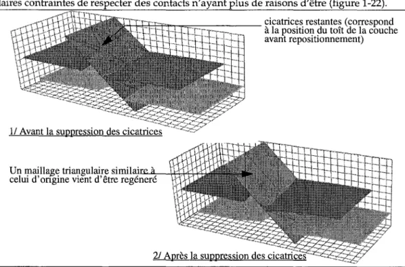 Figure 1-22:  La suppression des cicatrices sur le plan de faille 