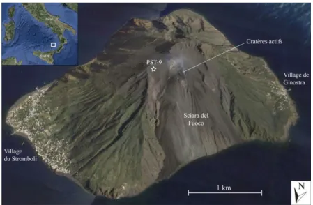 Fig. i.11. Géolocalisation du volcan Stromboli (vue satellite Google Earth). 
