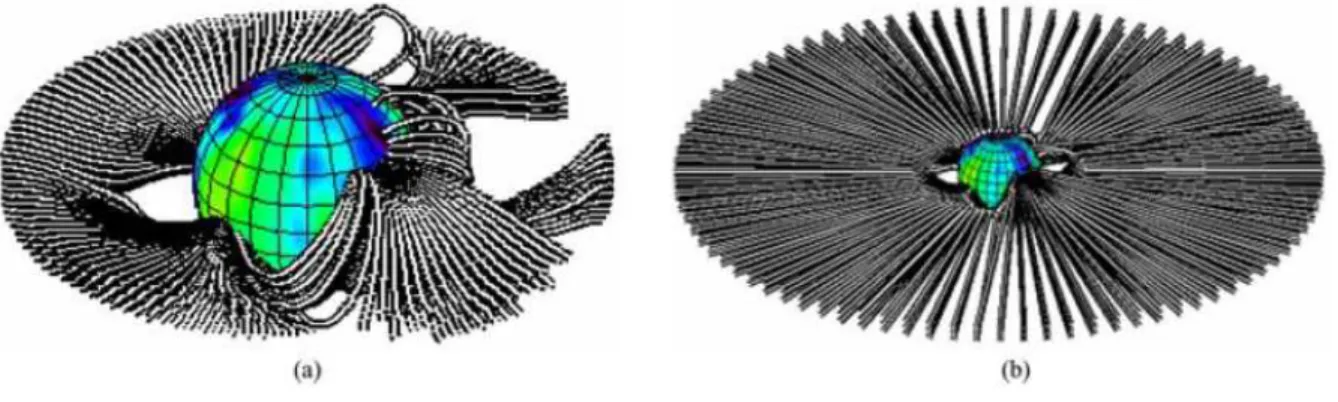 Figure 10. Magnetic field lines extrapolation for a CTTS that resembles LQ Hya (a) or AB Dor (b) (from Gregory et al.