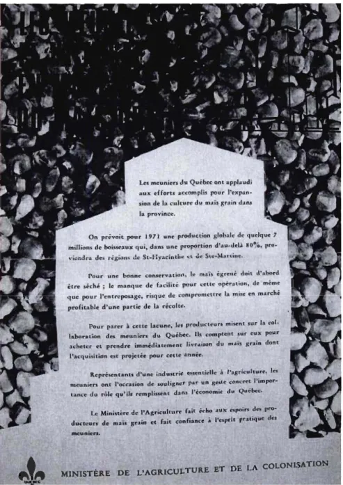 FIGURE 3  :«  Les meuniers et la  mise en marché du  maïs-grain »  Source: Le Meunier Québécois, octobre  1971, p