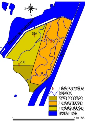 Figure 22 : Emplacement des points de mesure sur le polder d’Erstein. 