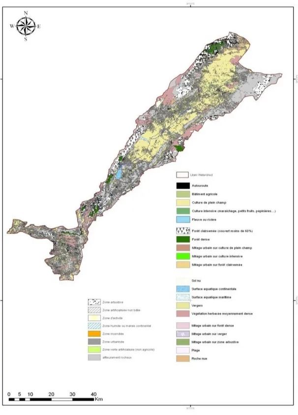 Figure 11 :  Carte d’e xploitation du Sol  du Bassin Supérieure du Litani (CNRS, 2010)                              