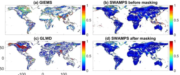 Figure 5.1d represents the SWAMPS data where the contaminated coastal pixels are masked